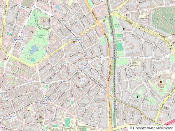Lagekarte: Mana Mana in der Moltkestraße 10-12 im Südviertel, nahe Rüttenscheid